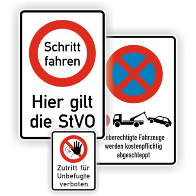 Kombischilder für Betriebsgelände