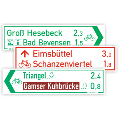 Radwegweisung | Pfeil- und Tabellenwegweiser
