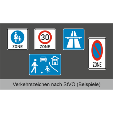 Thermoplastische Dauermarkierung | Verkehrszeichen nach StVO | Vierecke | farbig