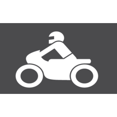 Thermoplastische Dauermarkierung | Motorradfahrer | weiß | 700 x 1000 mm