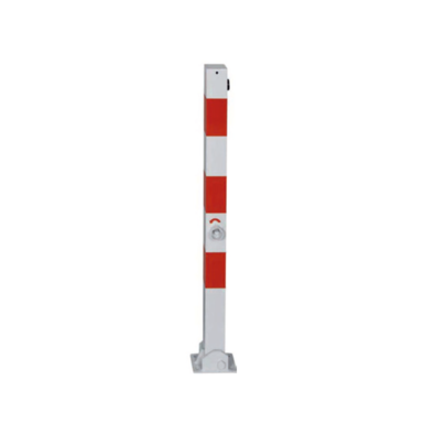 Absperrpfosten | klappbar | mit Bodenplatte | Dreikantschloss | 70 x 70 mm