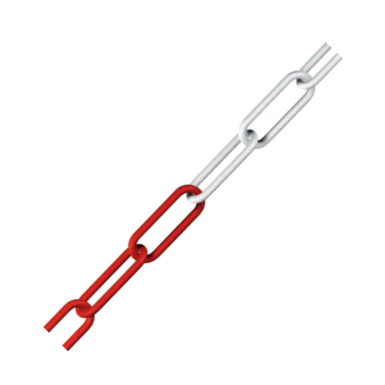 Absperrkette | 6 mm | rot / weiß | Stahl oder Kunststoff