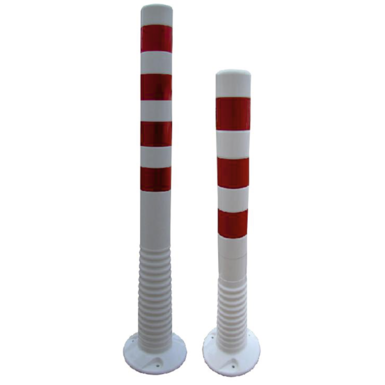 Flexi-Poller | weiß mit roten Streifen