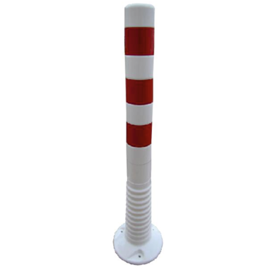 Flexi-Poller | weiß mit roten Streifen | Höhe 750 mm
