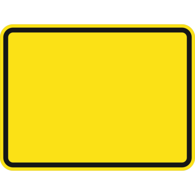 Schildrohling | Grund gelb mit schwarzem Rand | 450x600x2 mm | flach | einseitig | RA2/C