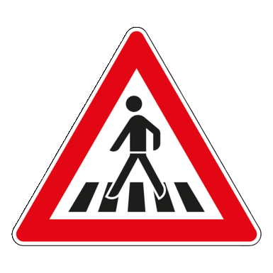 Verkehrszeichen VZ 101-11 | Fußgängerüberweg, Aufstellung rechts