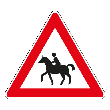 Verkehrszeichen VZ 101-13 | Reiter, Aufstellung rechts