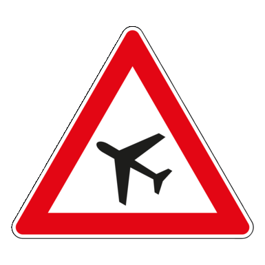 Verkehrszeichen VZ 101-10 | Flugbetrieb, Aufstellung rechts
