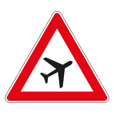 Verkehrszeichen VZ 101-20 | Flugbetrieb, Aufstellung links