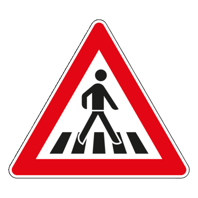 Verkehrszeichen VZ 101-21 | Fußgängerüberweg, Aufstellung links