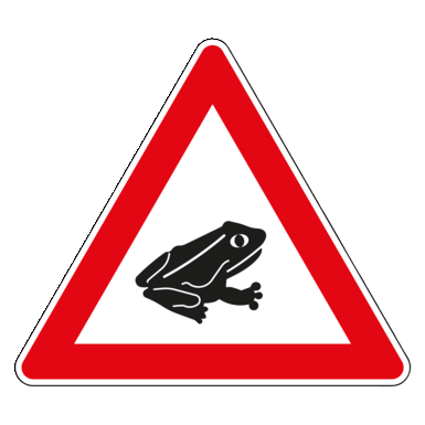 Verkehrszeichen VZ 101-24 | Amphibienwanderung, Aufstellung links