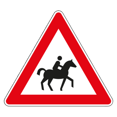 Verkehrszeichen VZ 101-23 | Reiter, Aufstellung links