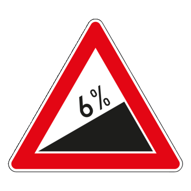 Verkehrszeichen VZ 110-00 | Steigung 4% bis 25%