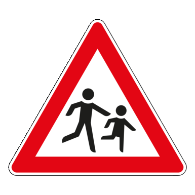 Verkehrszeichen VZ 136-20 | Kinder, Aufstellung links