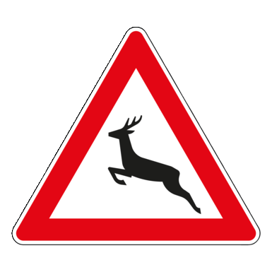 Verkehrszeichen VZ 142-10 | Wildwechsel, Aufstellung rechts