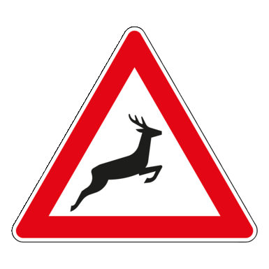 Verkehrszeichen VZ 142-20 | Wildwechsel, Aufstellung links