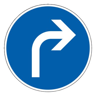 Verkehrszeichen VZ 209 | Vorgeschriebene Fahrtrichtung rechts