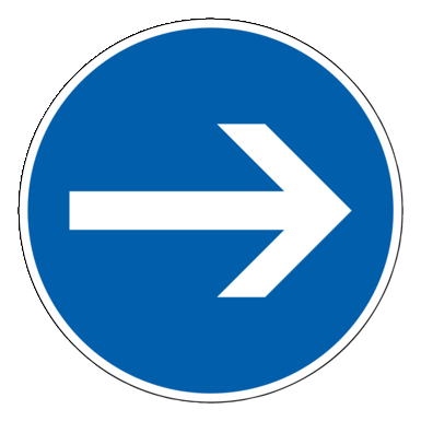 Verkehrszeichen VZ 211 | Vorgeschriebene Fahrtrichtung hier rechts
