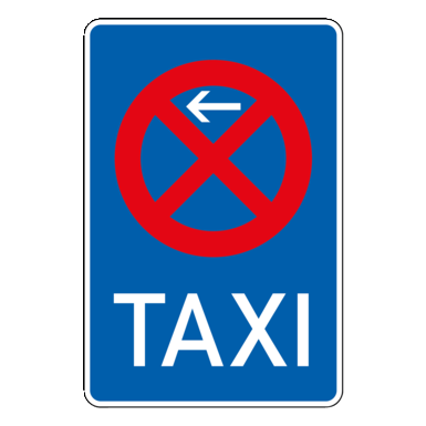 Verkehrszeichen VZ 229-10 | Taxenstand Anfang, Aufstellung rechts