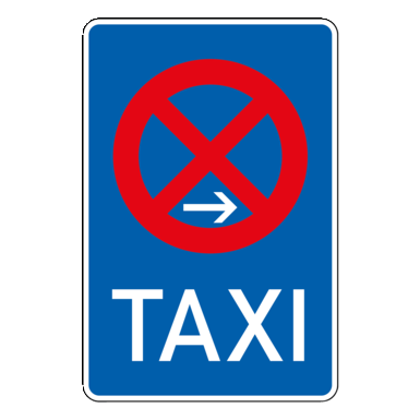 Verkehrszeichen VZ 229-20 | Taxenstand Ende, Aufstellung rechts