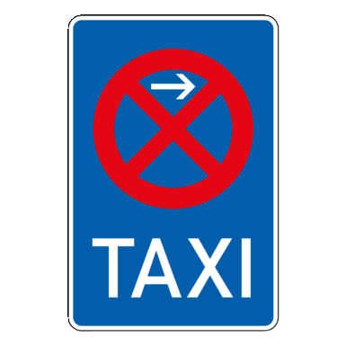 Verkehrszeichen VZ 229-21 | Taxenstand Anfang, Aufstellung links