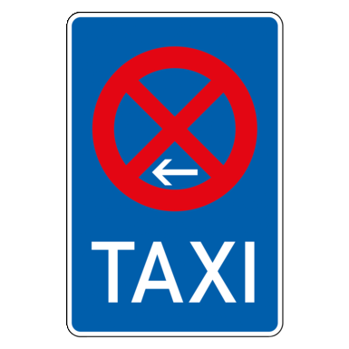 VZ 229-11 | Taxenstand Ende, Aufstellung links | 900x600x2 mm | flach | RA2/C