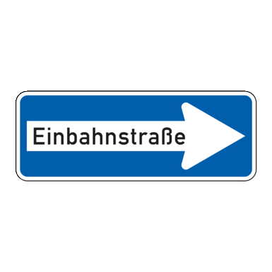 Verkehrszeichen VZ 220-20 | Einbahnstraße rechtsweisend