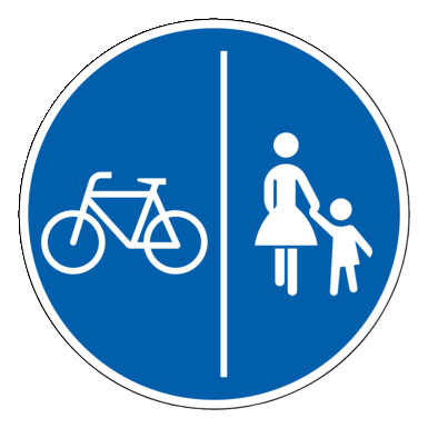 Verkehrszeichen VZ 241-30 | Getrennter Rad- und Gehweg, Radweg links