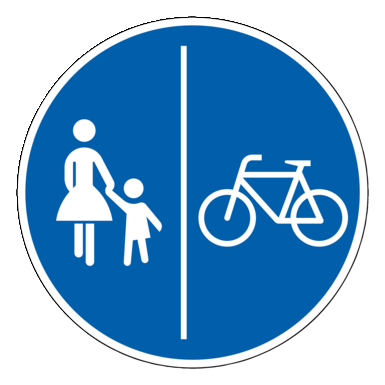 Verkehrszeichen VZ 241-31 | Getrennter Rad- und Gehweg, Radweg rechts