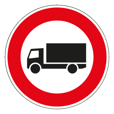 Verkehrszeichen VZ 253 | Verbot für Kraftfahrzeuge über 3,5 t