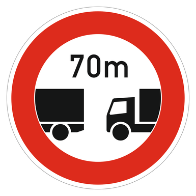 Verkehrszeichen VZ 273 | Verbot des Unterschreitens des angegebenen Mindestabstandes