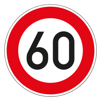 Verkehrszeichen VZ 274-60 | Zulässige Höchstgeschwindigkeit 60 km/h