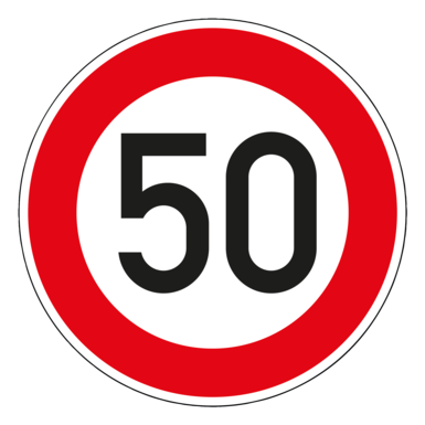 Señal de tráfico 274-50 | Velocidad máxima permitida 50 km/h