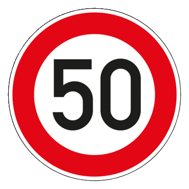 Señal de tráfico 274-50 | Velocidad máxima permitida 50 km/h
