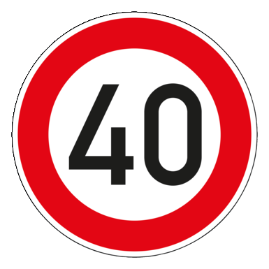 Verkehrszeichen VZ 274-40 | Zulässige Höchstgeschwindigkeit 40 km/h