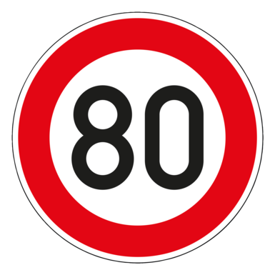 Verkehrszeichen VZ 274-80 | Zulässige Höchstgeschwindigkeit 80 km/h