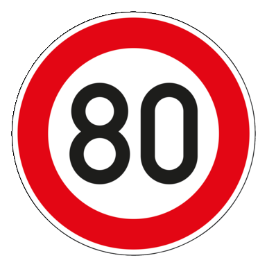 Verkehrszeichen VZ 274-80 | Zulässige Höchstgeschwindigkeit 80 km/h