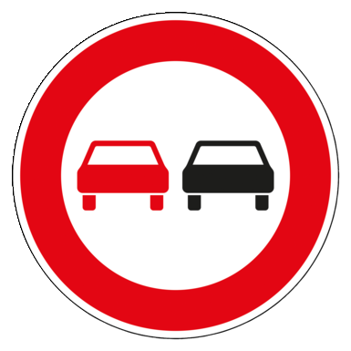 Verkehrszeichen VZ 276 | Überholverbot für Kraftfahrzeuge aller Art