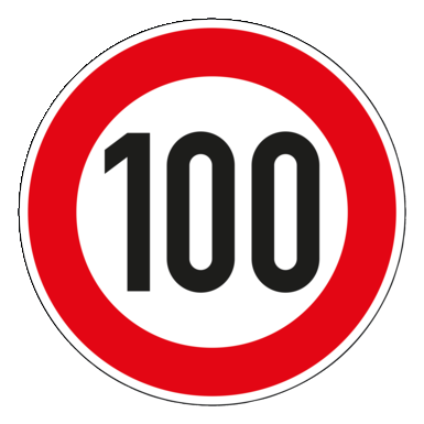 Verkehrszeichen VZ 274-100 | Zulässige Höchstgeschwindigkeit 100 km/h