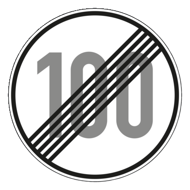 Verkehrszeichen VZ 278-100 | Ende der zulässigen Höchstgeschwindigkeit 100 km/h