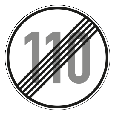 Verkehrszeichen VZ 278-110 | Ende der zulässigen Höchstgeschwindigkeit 110 km/h