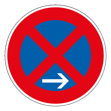 Verkehrszeichen VZ 283-20 | Absolutes Haltverbot Ende, Aufstellung rechts