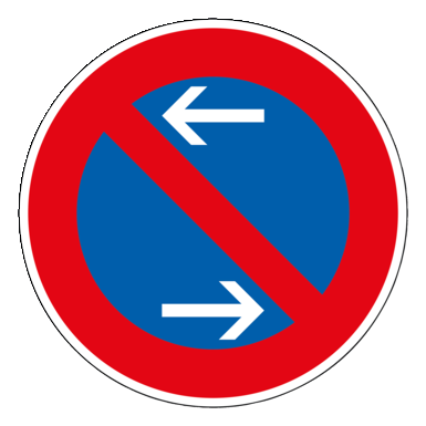 Verkehrszeichen VZ 286-30 | Eingeschränktes Haltverbot Mitte, Aufstellung rechts