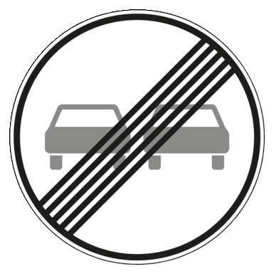 Verkehrszeichen VZ 280 | Ende des Überholverbots für Kraftfahrzeuge aller Art