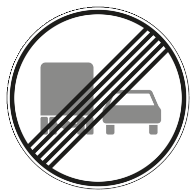 Verkehrszeichen VZ 281 | Ende des Überholverbots für Kraftfahrzeuge über 3,5 t