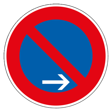 Verkehrszeichen VZ 286-20 | Eingeschränktes Haltverbot Ende, Aufstellung rechts
