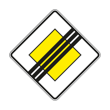 Verkehrszeichen  VZ 307 | Ende der Vorfahrtstraße