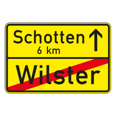 Verkehrszeichen VZ 311 | Ortstafel Rückseite