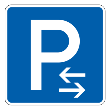 Verkehrszeichen VZ 314-30 | Parken Mitte (Aufstellung rechts)