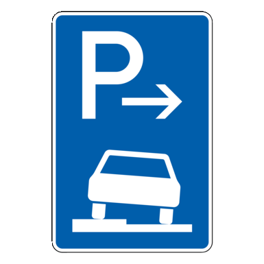 Verkehrszeichen VZ 315-51 | Parken auf Gehwegen halb in Fahrtrichtung links, Anfang